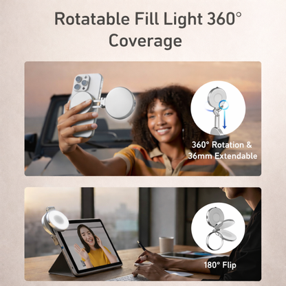 Magnetic Pocket Selfie Light with Built-In Mirror